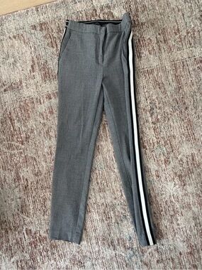 Zara Gray Dress Pants with Black & White Side Stripe
